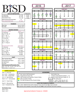 2016-17 Calendar