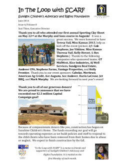 June 2014 SCARF Newsletter - Sunlight Children`s Advocacy