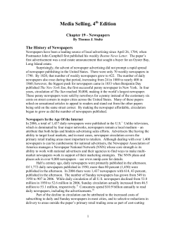 Chapter 19 - Newspapers - Charles Warner`s Website
