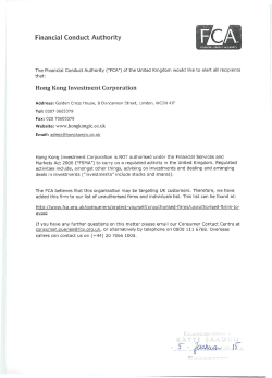 Financial Conduct Authority Hong Kong Investment Corporation