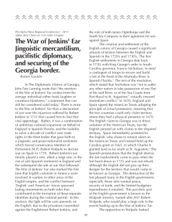 The War of Jenkins` Ear Jingoistic mercantilism, pacifistic diplomacy