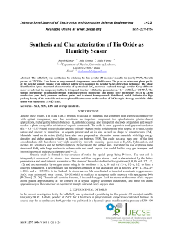 Synthesis and Characterization of Tin Oxide as