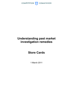 Understanding past market investigation remedies Store Cards