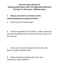 Demonstration Activity #1 Analyzing Information with Text