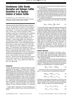 Simultaneous Sulfur Dioxide Absorption and Hydrogen Sulfide
