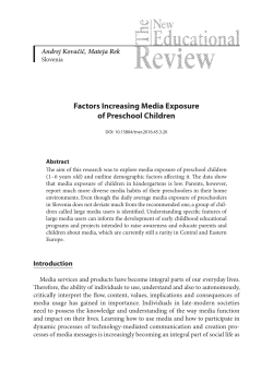 Factors increasing Media exposure of Preschool Children