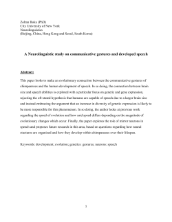 A Neurolinguistic study on communicative gestures and developed