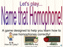 Name that Homophone PowerPoint