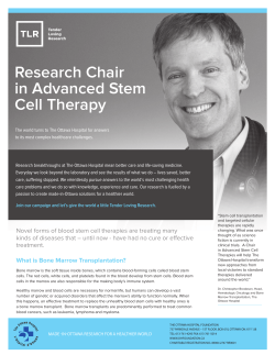 Research Chair in Advanced Stem Cell Therapy
