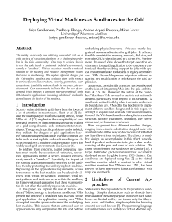 Deploying Virtual Machines as Sandboxes for the Grid