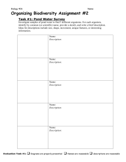 Organizing Biodiversity Assignment #2