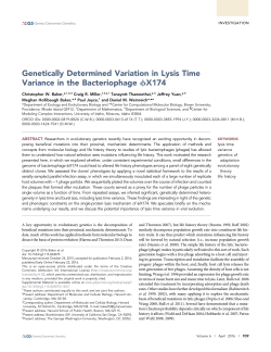 Genetically Determined Variation in Lysis Time Variance in the