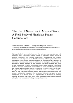 The Use of Narratives in Medical Work: A Field Study of Physician
