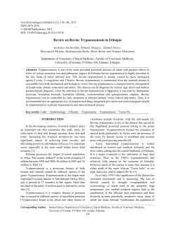 Review on Bovine Trypanosomosis in Ethiopia