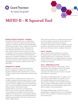 MiFID II - R Squared Tool