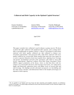 Collateral and Debt Capacity in the Optimal Capital Structure