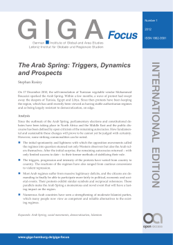 The Arab Spring: Triggers, Dynamics and prospects