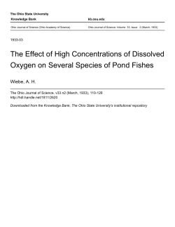 The Effect of High Concentrations of Dissolved Oxygen on Several
