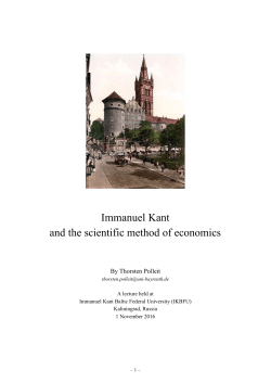 Immanuel Kant and the scientific method of economics