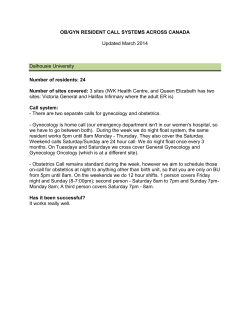 OB/GYN RESIDENT CALL SYSTEMS ACROSS CANADA