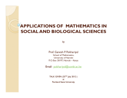 applications of mathematics in social and biological sciences