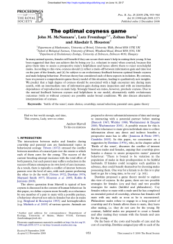 The optimal coyness game - Proceedings of the Royal Society B