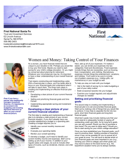 First National Bank of Santa Fe: Women and Money: Taking Control