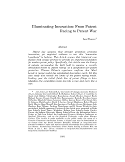 Illuminating Innovation: From Patent Racing to Patent War