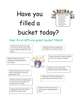 Have you filled a bucket today?