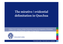 The mirative / evidential delimitation in Quechua
