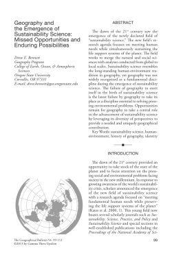 Geography and the Emergence of Sustainability Science: Missed