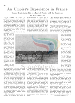 An Umpire`s Experience in France