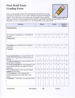 First Draft Essay Grading Form
