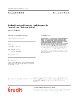 The Problem of Anti-Personnel Landmines and the Ottawa Treaty