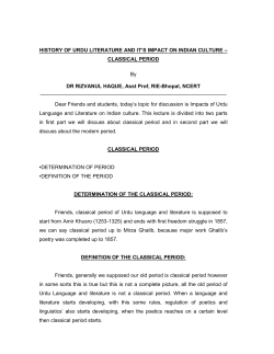 HISTORY OF URDU LITERATURE AND IT`S IMPACT ON INDIAN
