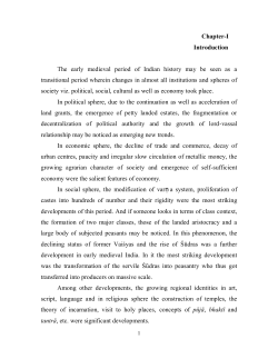 Chapter-I Introduction The early medieval period of Indian history