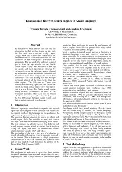 Evaluation of five web search engines in Arabic language