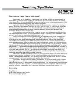 What Does the Public Think of Agriculture?