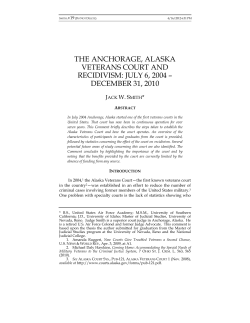 The Anchorage, Alaska Veterans Court and Recidivism