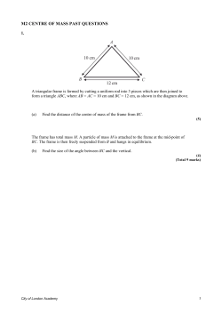M2 CENTRE OF MASS PAST QUESTIONS