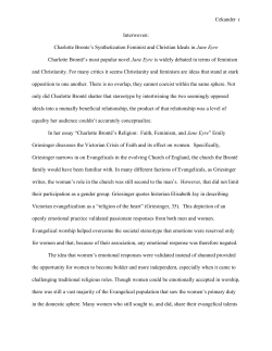 Charlotte Bronte`s Synthetization Feminist and Christian Ideals in