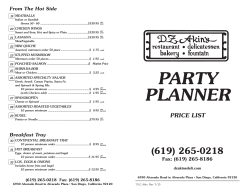 our catering menu