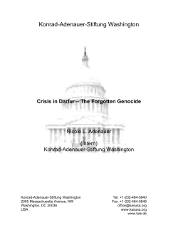 Crisis in Darfur &ndash; The Forgotten Genocide - Konrad-Adenauer