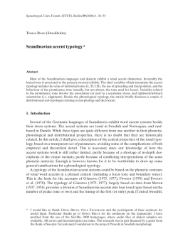 Scandinavian accent typology