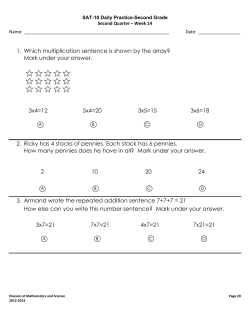 1. Which multiplication sentence is shown by the array?