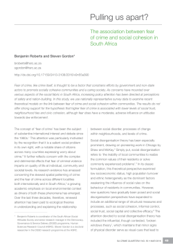 Pulling Us Apart? The Association between Fear of Crime and