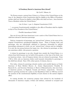 Is Presidency Barred to Americans Born Abroad?