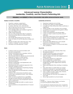 Advanced Learner Characteristics Leadership, Creativity