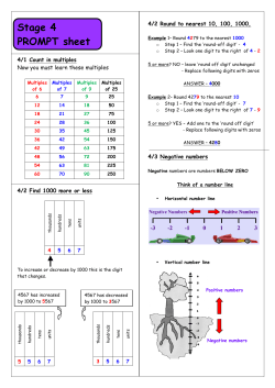Maths Concepts Year 4 - Swans International School