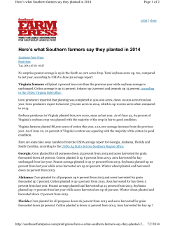 Here`s what Southern farmers say they planted in 2014